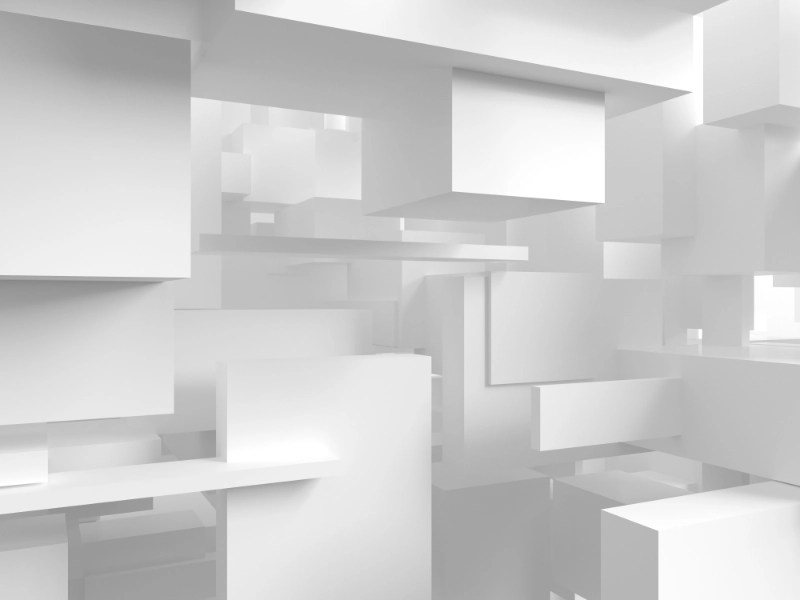 White three dimensional cubes tertiary