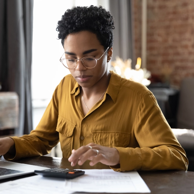 Woman working from home